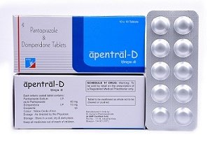 Pantoprazole 40 mg + Domperidone 10 mg ( Apentral -D) Tablet